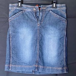 Dollhouse Denim Knee Length Skirt